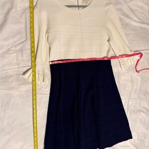 Ted Baker Cream Knit Dress with Silver Zip Detail